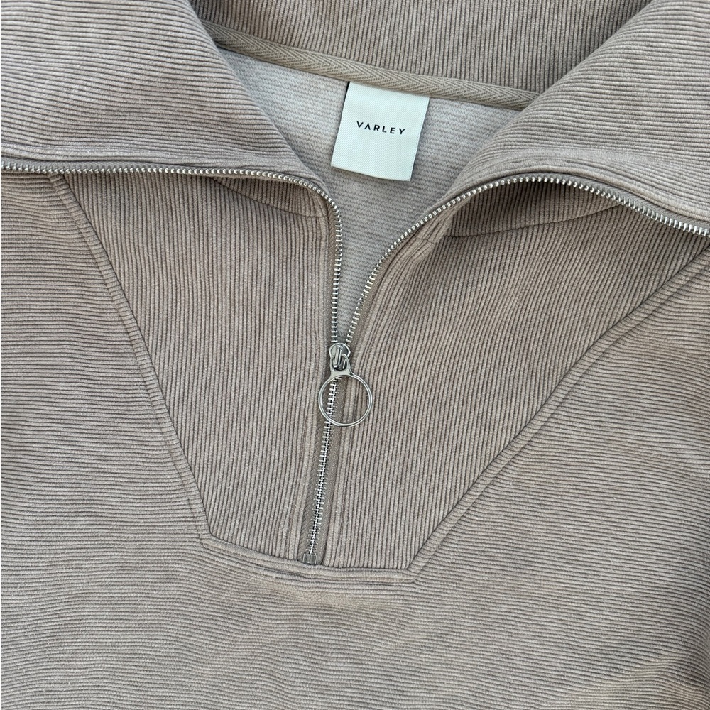 Varley Taupe Marl Half-Zip Turtleneck Sweater - Picture 2 of 6